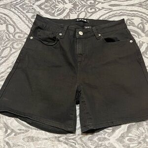 Kids Black Denim Shorts